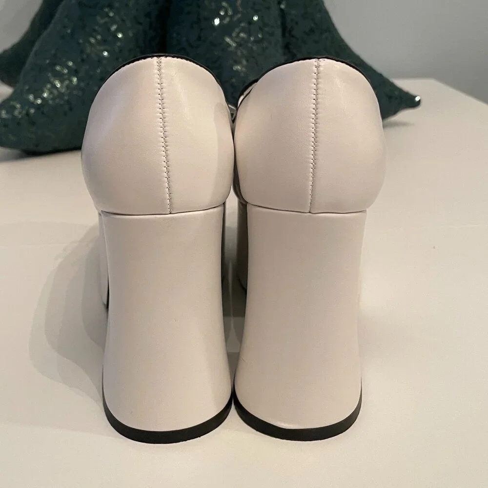 Strange Cvlt Banshee Platform Loafers in Bat White, Size 6 - Picture 4 of 10
